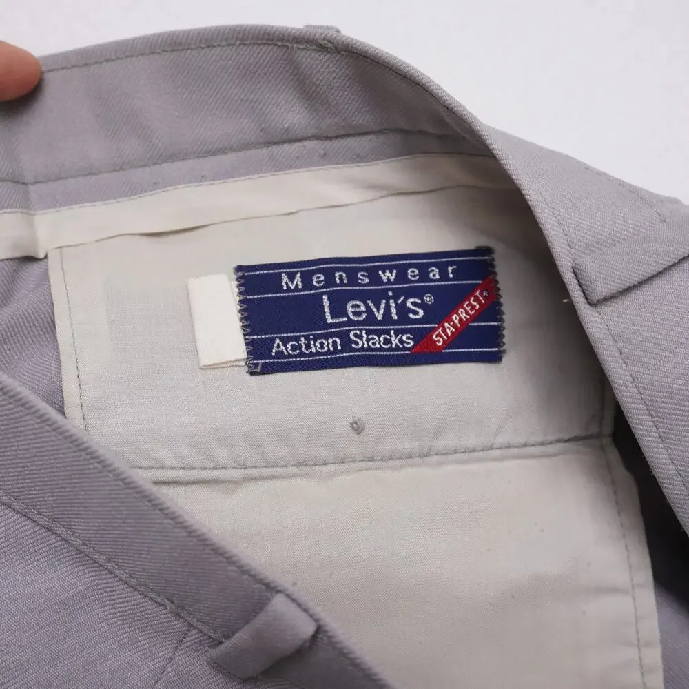 Vintage Levi's Action Slacks Sta-Prest Menswear Gray Dress Pants‎ 70s Trousers